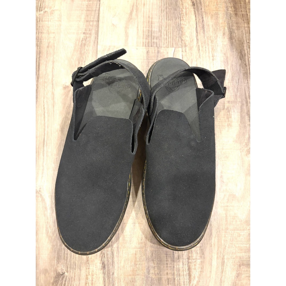 Dr. Martens Carlson Black Suede Slingback Mules Clogs Gorpcore Utility Y2K